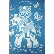 "Ермошка" одеяло байковое хлопчатобумажное жаккардовое синее 57-5ЕТОЖ