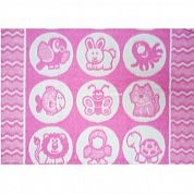 "Ермошка" одеяло байковое хлопчатобумажное жаккардовое розовое 57-5ЕТОЖ
